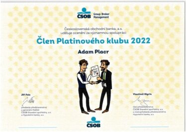 Ing. Adam Placr - Člen Platinového klubu 2022 ČSOB