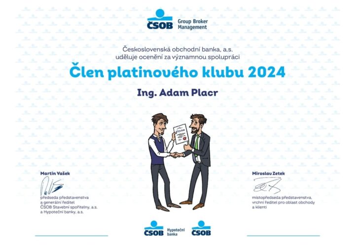 Ing. Adam Placr - Člen Platinového klubu 2024 ČSOB
